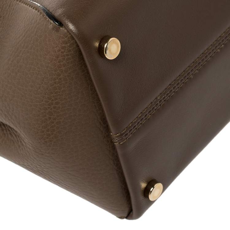 Pre Owned Jimmy Choo Dark Brown Leather Alfie Tote