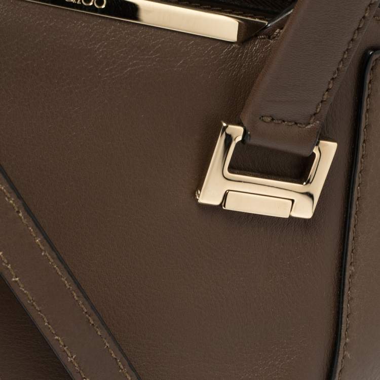 Pre Owned Jimmy Choo Dark Brown Leather Alfie Tote