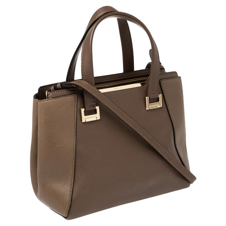 Pre Owned Jimmy Choo Dark Brown Leather Alfie Tote