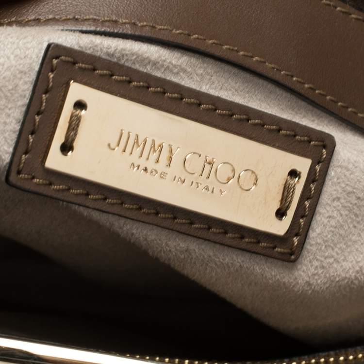 Pre Owned Jimmy Choo Dark Brown Leather Alfie Tote