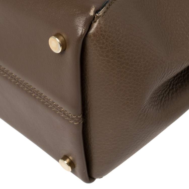 Pre Owned Jimmy Choo Dark Brown Leather Alfie Tote