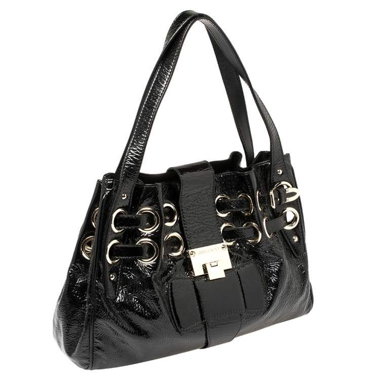 Pre Owned Jimmy Choo Black Patent Leather Ramona Shoulder Bag
