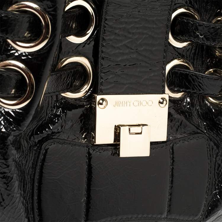 Pre Owned Jimmy Choo Black Patent Leather Ramona Shoulder Bag