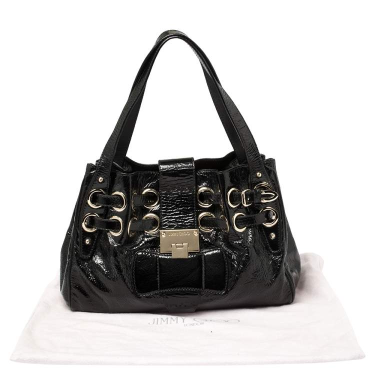 Pre Owned Jimmy Choo Black Patent Leather Ramona Shoulder Bag