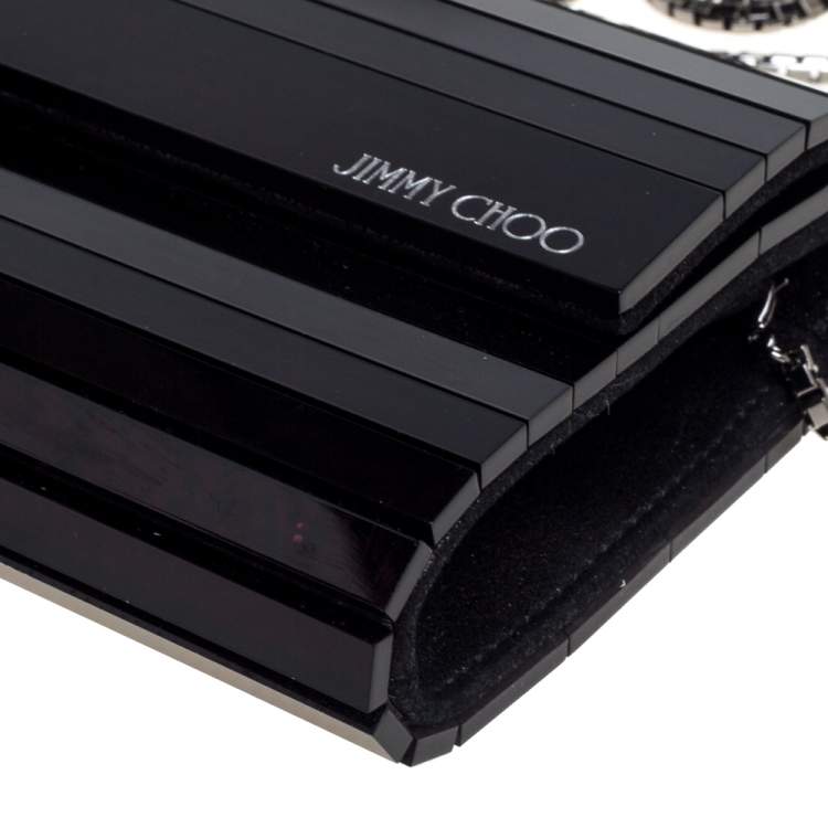 Pre Owned Jimmy Choo Purple Ombre Glitter Acrylic Sweetie Chain Clutch