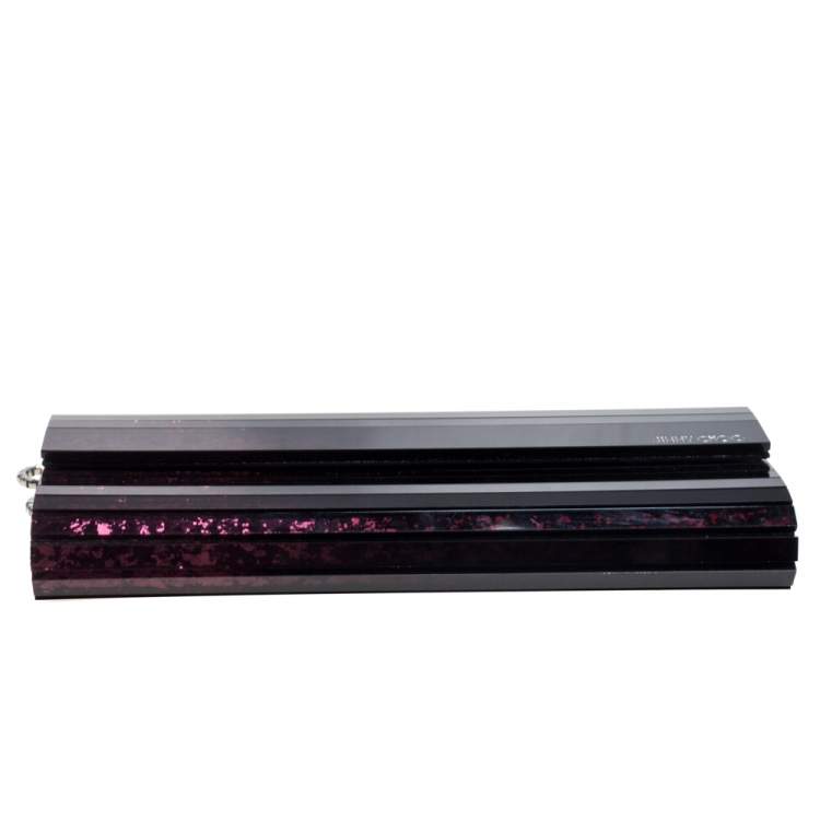 Pre Owned Jimmy Choo Purple Ombre Glitter Acrylic Sweetie Chain Clutch