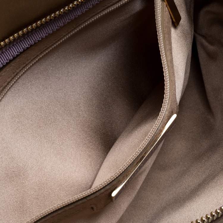 Pre Owned Jimmy Choo Beige Satin and Suede Carissa Clutch
