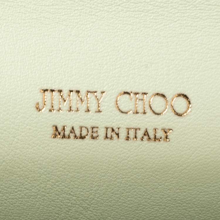 مملوكة مسبقًا Jimmy Choo Sea Green Python Embossed Leather Reese Clutch