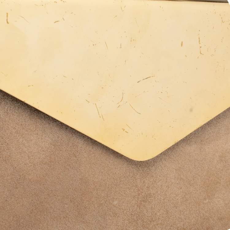 Pre Owned Jimmy Choo Shimmer Suede and Metal Charlize Envelope Clutch