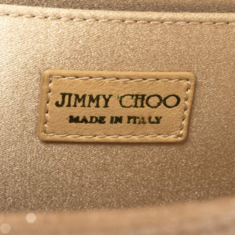 Pre Owned Jimmy Choo Shimmer Suede and Metal Charlize Envelope Clutch