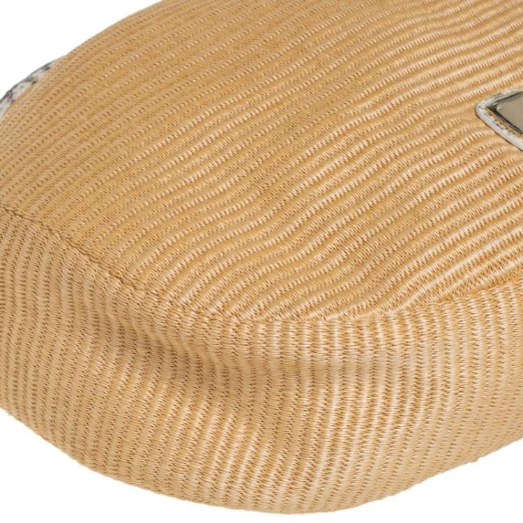 Pre Owned Jimmy Choo Tan Raffia and Snakeskin Trim Sky Hobo