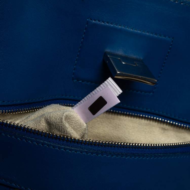Pre Owned Jimmy Choo Blue Leather Riley Tote
