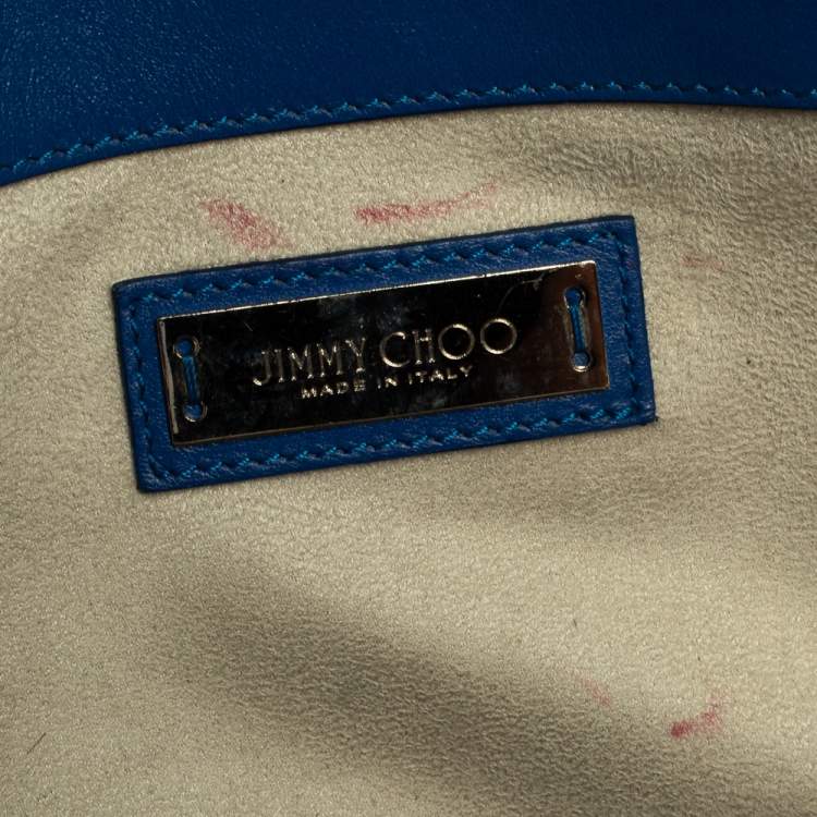 Pre Owned Jimmy Choo Blue Leather Riley Tote