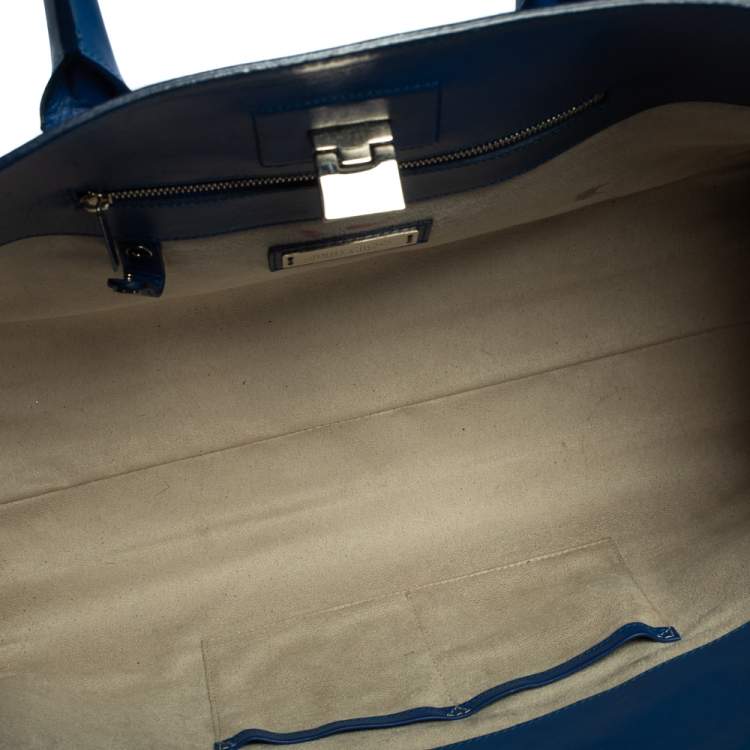 Pre Owned Jimmy Choo Blue Leather Riley Tote