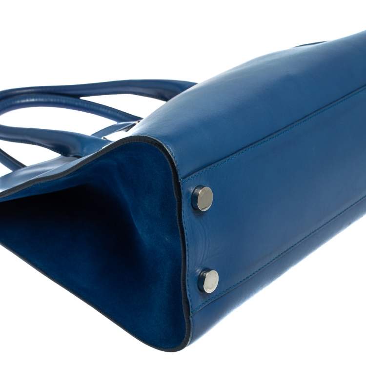 Pre Owned Jimmy Choo Blue Leather Riley Tote