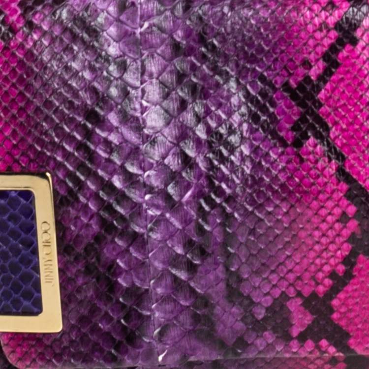 Pre Owned Jimmy Choo Multicolor Python Flap Chain Shoulder Bag