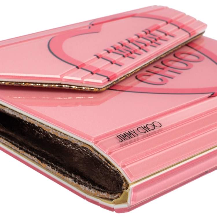 Pre Owned Jimmy Choo Pink Acrylic I Want Choo Candy Clutch Bag