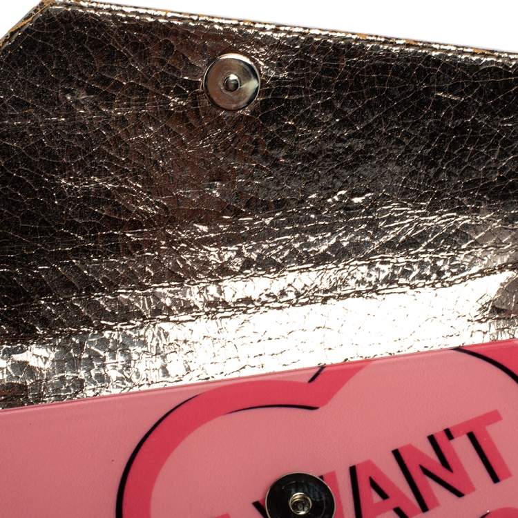 Pre Owned Jimmy Choo Pink Acrylic I Want Choo Candy Clutch Bag