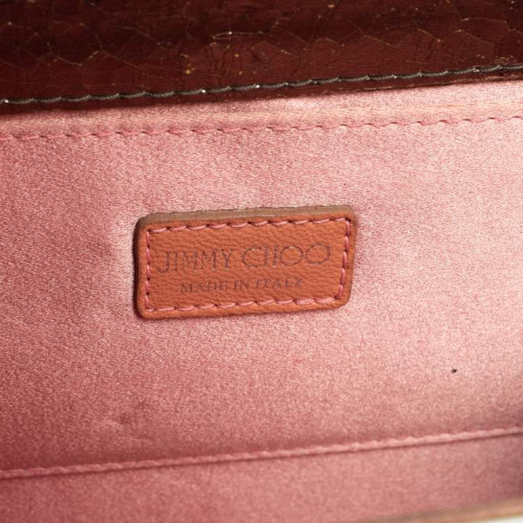 Pre Owned Jimmy Choo Pink Acrylic I Want Choo Candy Clutch Bag