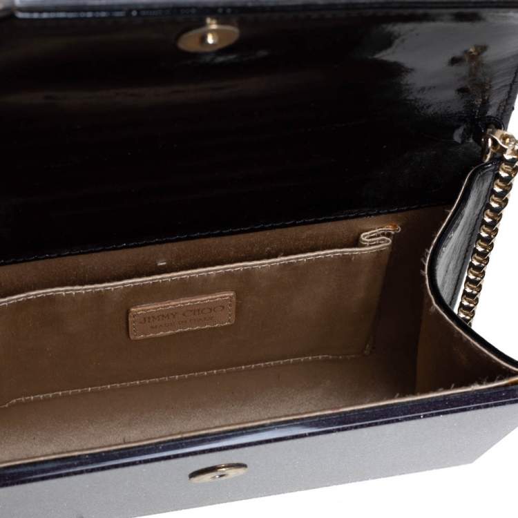 Pre Owned Jimmy Choo Purple Glitter Acrylic Candy Chain Clutch