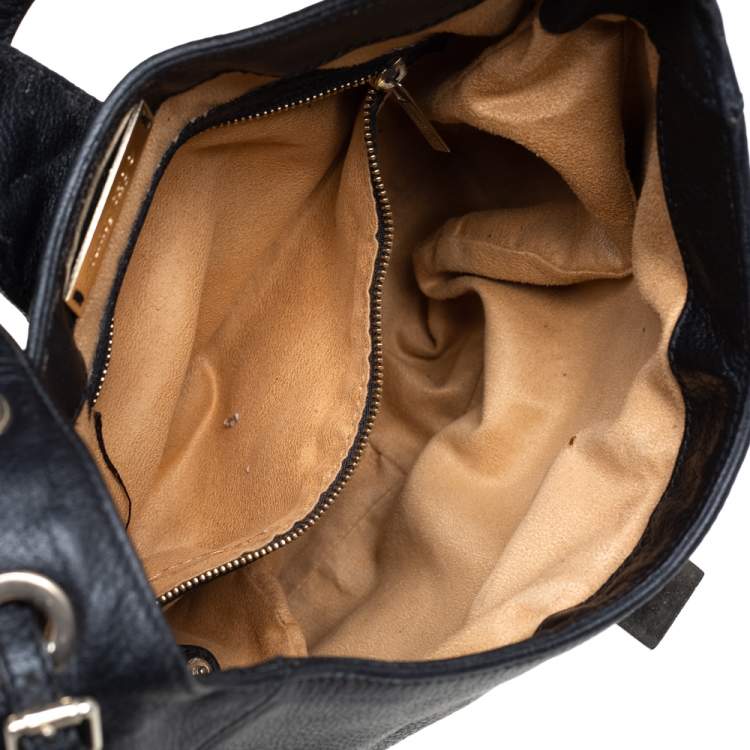 Pre Owned Jimmy Choo Black Leather Hobo