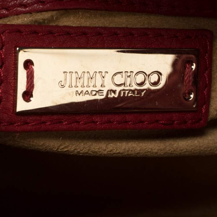 Pre Owned Jimmy Choo Red Leather Rosalie Satchel