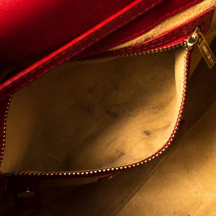 Pre Owned Jimmy Choo Red Leather Rosalie Satchel
