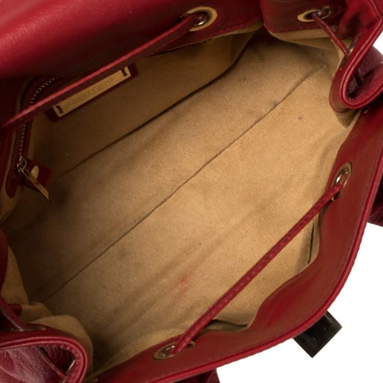 Pre Owned Jimmy Choo Red Leather Rosalie Satchel