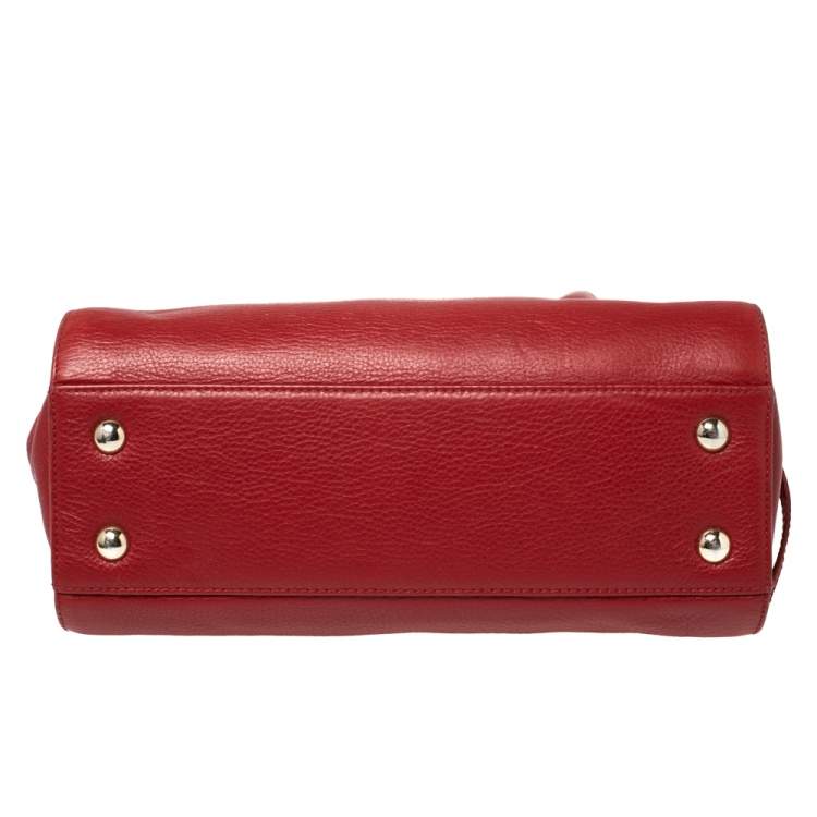 Pre Owned Jimmy Choo Red Leather Rosalie Satchel