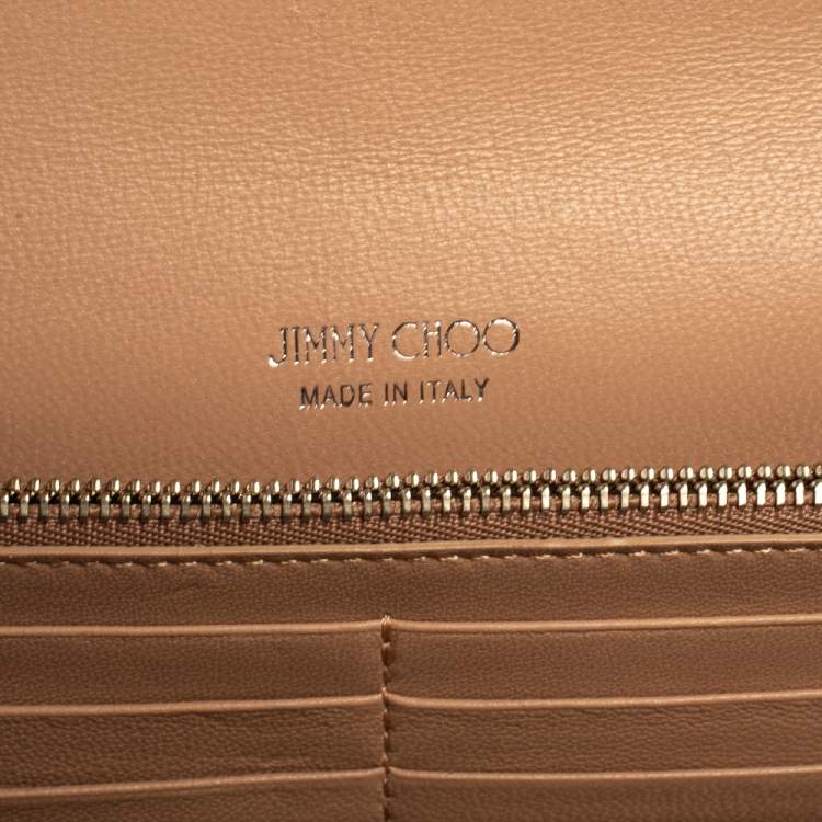 Pre Owned Jimmy Choo Light Pink Coarse Glitter Fie Chain Clutch