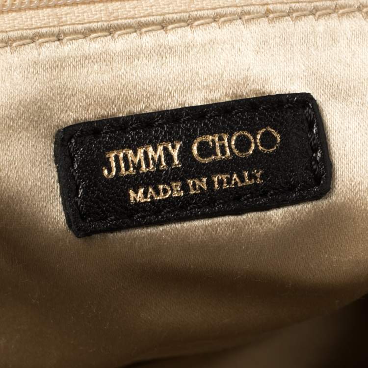 Pre Owned  Jimmy Choo Multicolor Sequins and Leather Colorblock Wristlet Clutch