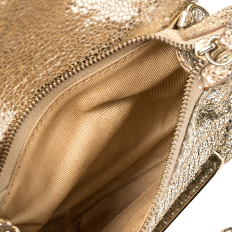 مملوكة مسبقًا Jimmy Choo Champagne Gold Glitter Caro Chain Bag