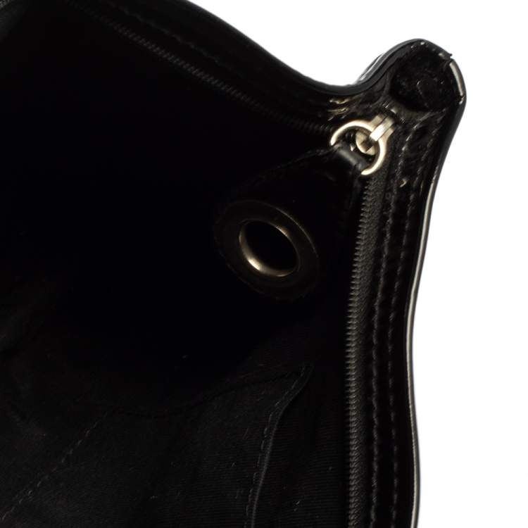 Pre Owned Jimmy Choo Black Patent Leather Star Studded Clutch