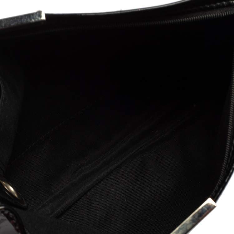 Pre Owned Jimmy Choo Black Patent Leather Star Studded Clutch