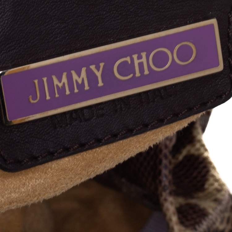 Pre Owned Jimmy Choo Brown Snakeskin Saba Hobo