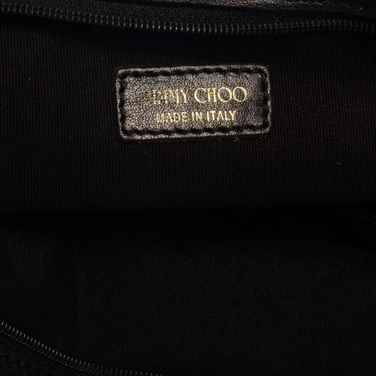 Pre Owned Jimmy Choo Black Leather Studded Zulu Clutch
