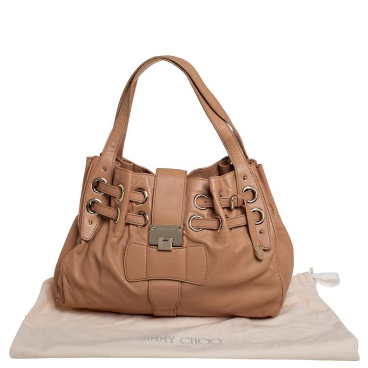 مملوكة مسبقًا Jimmy Choo Beige Leather Ramona Shoulder Bag