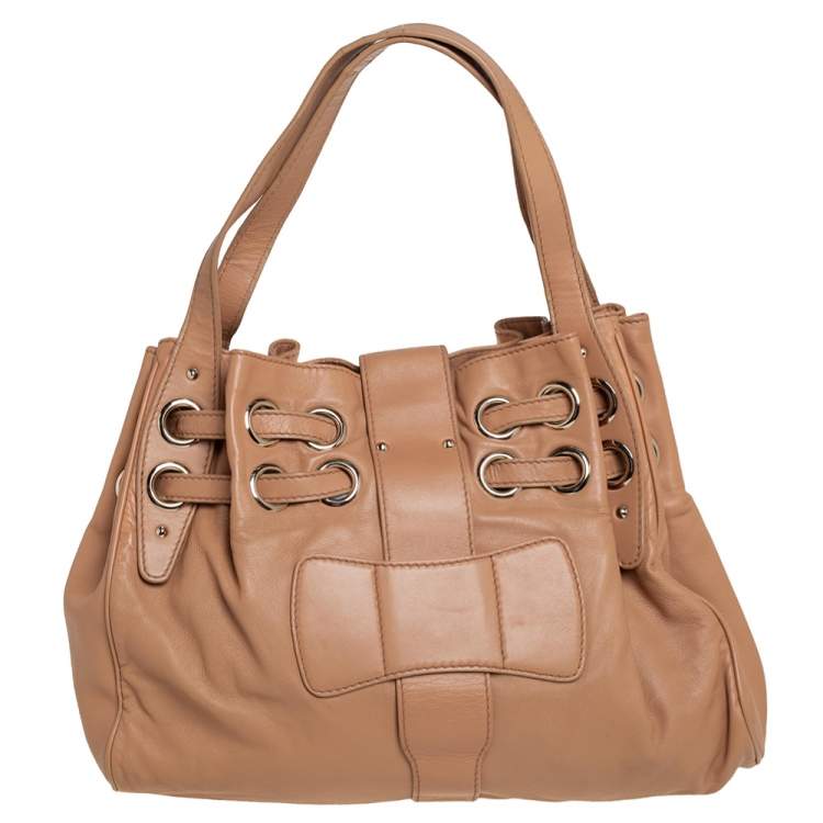 مملوكة مسبقًا Jimmy Choo Beige Leather Ramona Shoulder Bag