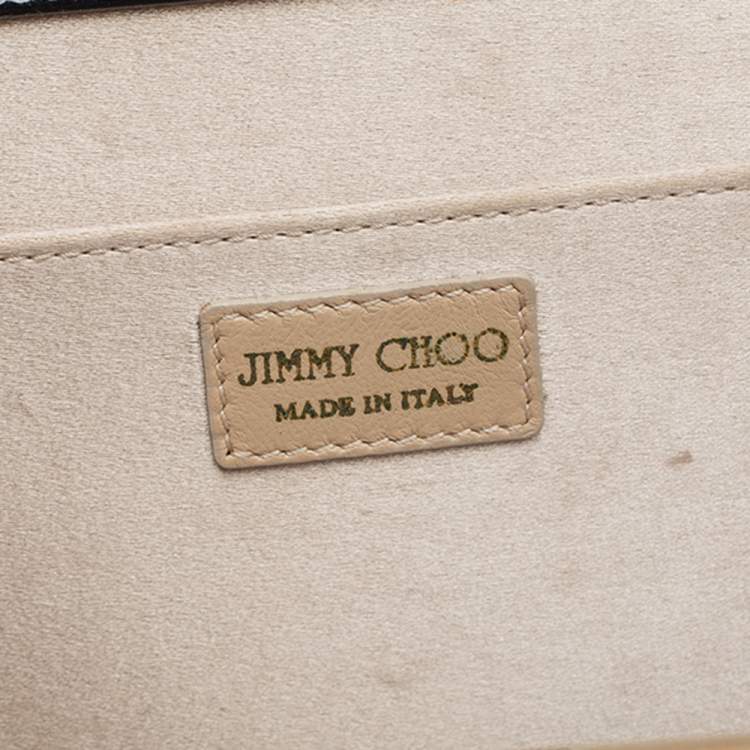 Pre Owned Jimmy Choo Black Patent Leather Frame Clutch 