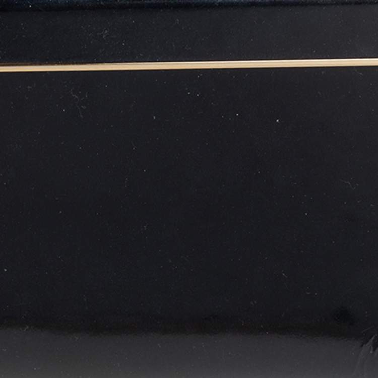 Pre Owned Jimmy Choo Black Patent Leather Frame Clutch 