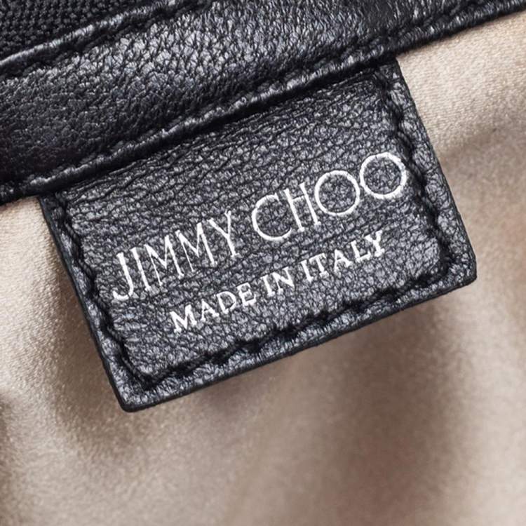 Pre Owned Jimmy Choo Black Leather and Suede Chandra Clutch