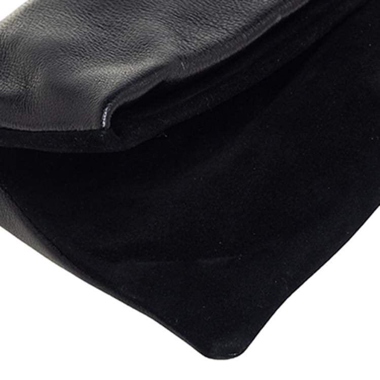 Pre Owned Jimmy Choo Black Leather and Suede Chandra Clutch