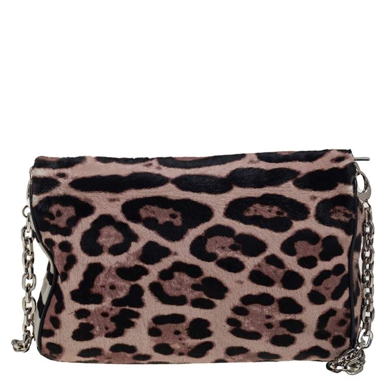 Pre Owned Jimmy Choo Animal Print Pony Hair And Snakeskin Embellished Shoulder Bag