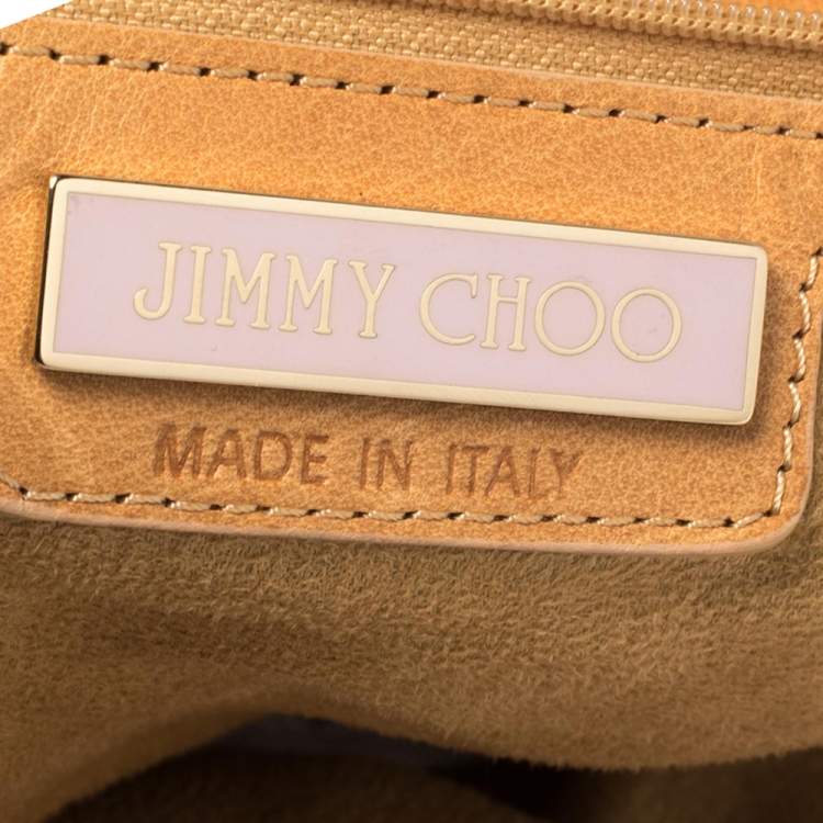 Pre Owned Jimmy Choo Tan Perforated Leather Sky Hobo