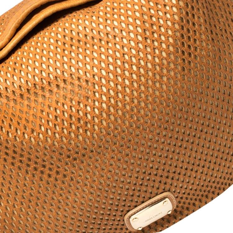 Pre Owned Jimmy Choo Tan Perforated Leather Sky Hobo