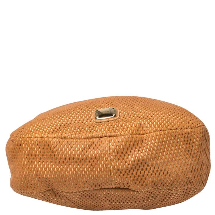Pre Owned Jimmy Choo Tan Perforated Leather Sky Hobo