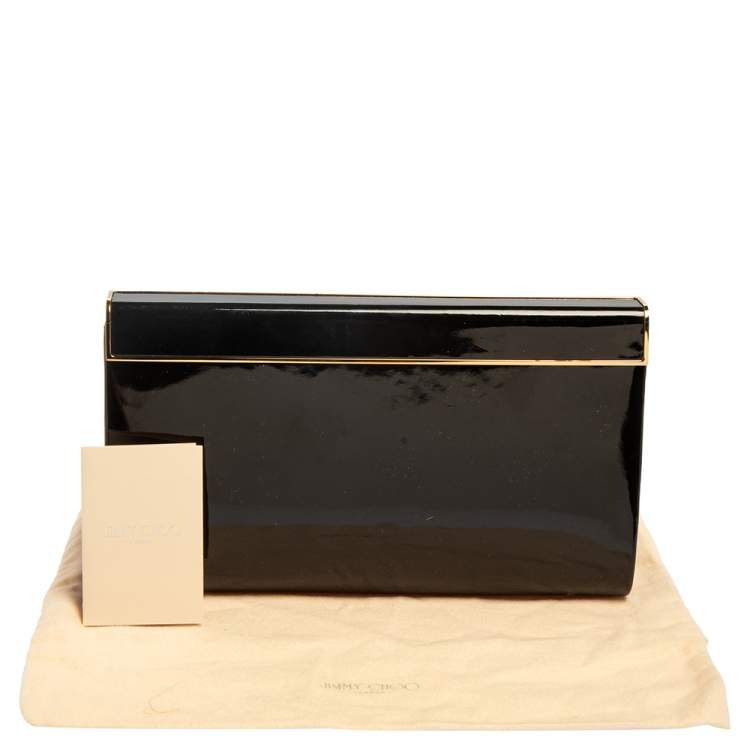 Pre Owned Jimmy Choo Black Patent Leather Cayla Clutch