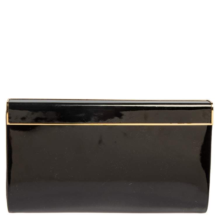 Pre Owned Jimmy Choo Black Patent Leather Cayla Clutch