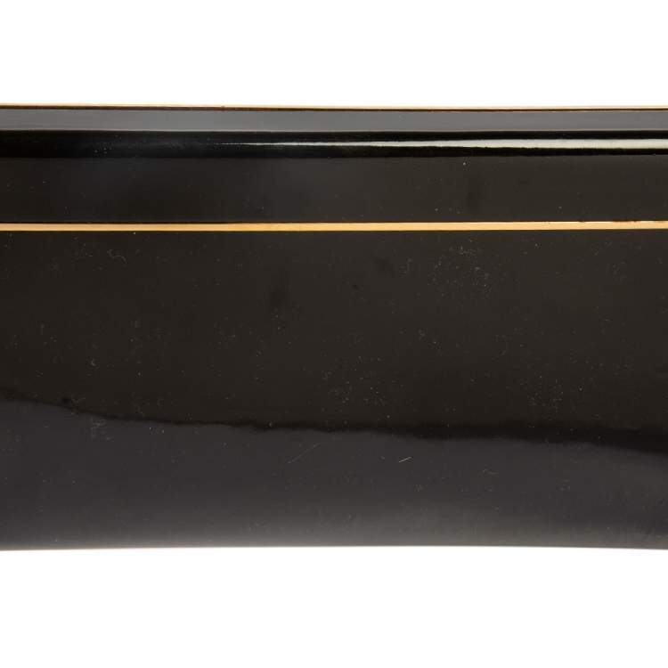 Pre Owned Jimmy Choo Black Patent Leather Cayla Clutch