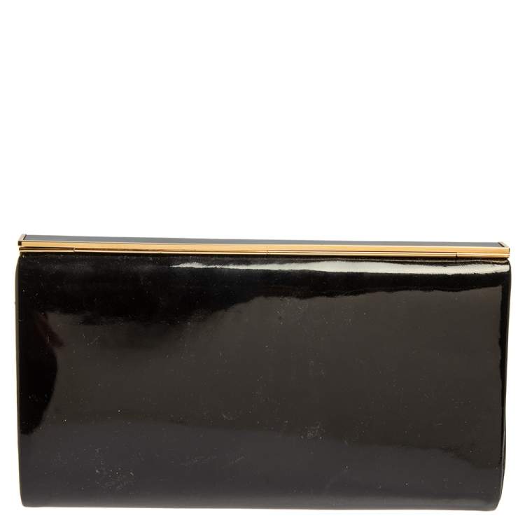 Pre Owned Jimmy Choo Black Patent Leather Cayla Clutch